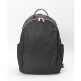 ブラック | 撥水ナイロンPC隠しポケットリュック | ikka