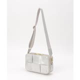 シルバー | 編み込みスクエアショルダーバッグ | ikka 