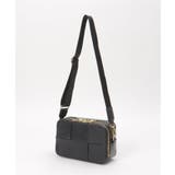 ブラック | 編み込みスクエアショルダーバッグ | ikka 