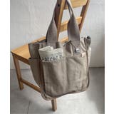 モカ | キャンバスパイピングビッグトートバッグ | ikka 