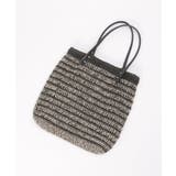 ブラック | 雑材縦長トートバッグ | ikka 