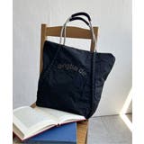 ブラック | 撥水ロゴ刺繍ロープトートバッグ | ikka 