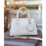 ライトグレー | 合皮2WAYボストンミラー付きトートバッグ | ikka 