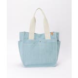 ブルー | キャンバスパイピングビッグトートバッグ | ikka 