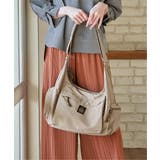 グレージュ | 撥水10ポケットビッグショルダーバッグ | ikka 