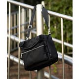 ブラック | 撥水ナイロン8ポケ2WAYトート | ikka 