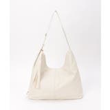 アイボリー | 合皮タッセル付きビッグショルダーバッグ | ikka
