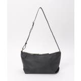 ブラック | 合皮スクエア横型ショルダーバッグ | ikka 