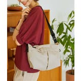 ベージュ | 【撥水加工】洗える合皮ダブルポケットショルダーバッグ | ikka