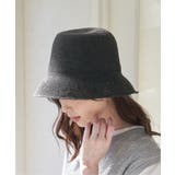 ブラック | 雑材細こま編みハット | ikka 