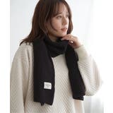 ブラック | リブニットマフラー | ikka 