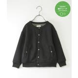 ブラック | 【親子コーデ】ボンディングクルーカーデブルゾン（110~160cm） | ikka 