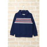 ネイビー | 【キッズ】ボーダーショールトレーナー(100~160cm) | ikka