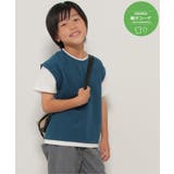 グリーン | 【接触冷感 吸水速乾】フェイクベストレイヤーTシャツ（120~160cm）【親子… | ikka 