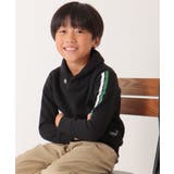 ブラック | 裏起毛袖ラインショールトレーナー（120~160cm） | ikka 