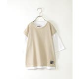 ベージュ | ワッフルベストレイヤー7分袖Tシャツ（120~160cm） | ikka 