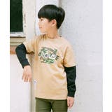 カモ柄袖レイヤーロンTシャツ(120~160cm) | ikka | 詳細画像2