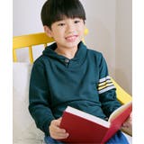 グリーン | コンチョボタンショール襟トレーナー（120~160cm） | ikka 