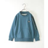 ブルー | ミニハイネック袖ロゴトレーナー(120~160cm) | ikka