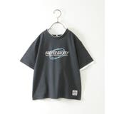 ダークネイビー | ダブルネック袖レイヤードロゴTシャツ（120~160cm）  | ikka 