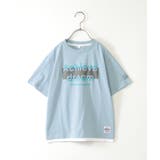 サックスブルー | 裾レイヤープリントアソートTシャツ 2（120~160cm） | ikka 