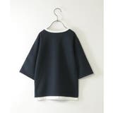 【親子コーデ】キーネックレイヤード7分袖Tシャツ（120~160cm）  | ikka  | 詳細画像2 