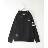 ブラック | コンチョボタンショール襟トレーナー（120~160cm） | ikka 