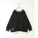 ブラック | カットコールポケ付きレイヤープルオーバー（120~160cm） | ikka 