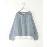 サックスブルー | 【親子コーデ】カノコダンボールルーイカレッジロゴプルオーバー（120~160cm… | ikka 