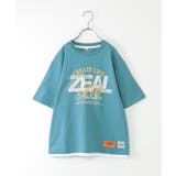 ブルー | 【接触冷感】裾レイヤードプリントTシャツ（120~160cm） | ikka 