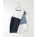 ホワイト | 【接触冷感/吸水速乾】斜め切り替えTシャツ（120~160cm） | ikka 