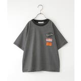 ブラック | 【親子コーデ】【冷感 遮熱】 3ワッペンボーダーTシャツ | ikka 