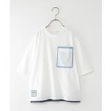 オフホワイト | デニムライクMIX BIGポケTシャツ（120~160cm） | ikka 