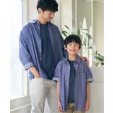 【親子コーデ】シャンブレー5分袖シャツ（120~160cm）  | ikka  | 詳細画像8 