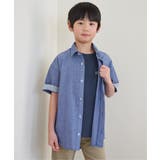 【親子コーデ】シャンブレー5分袖シャツ（120~160cm）  | ikka  | 詳細画像2 