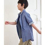 【親子コーデ】シャンブレー5分袖シャツ（120~160cm）  | ikka  | 詳細画像3 