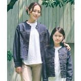 【親子コーデ】メッシュデニムバンドカラージャケット（110~160cm） | ikka  | 詳細画像1 