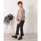 袖チェックフリル襟プルオーバー（120~160cm） | ikka  | 詳細画像3 