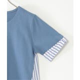 【親子コーデ】袖リボンストライプ切り替えTシャツ（120~160cm） | ikka  | 詳細画像3 