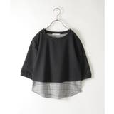 ブラック | 【親子コーデ】7分裾レイヤープルオーバー（120~160cm） | ikka 