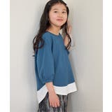 【親子コーデ】梨地裾レイヤー5分袖プルオーバー（120~160cm） | ikka  | 詳細画像2 