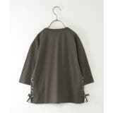 【親子コーデ】フォトロゴ脇レースアップ7分袖Tシャツ（120~160cm） | ikka  | 詳細画像11 