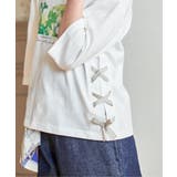 【親子コーデ】フォトロゴ脇レースアップ7分袖Tシャツ（120~160cm） | ikka  | 詳細画像5 