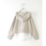 ダンボール裾レイヤージップパーカー（120~160cm） | ikka  | 詳細画像2 