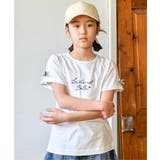 冷感肩ギンガム切り替えロゴT（120~160cm） | ikka  | 詳細画像3 