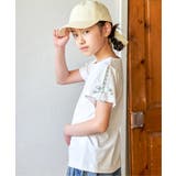 冷感肩ギンガム切り替えロゴT（120~160cm） | ikka  | 詳細画像4 