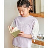 袖布帛シャーリング7分Tシャツ(120~160cm) | ikka | 詳細画像2