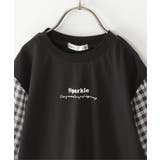 シアギンガムチェック7分袖ロゴTシャツ（120~160cm） | ikka  | 詳細画像4 