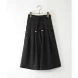 ブラック | ベルト付きタックワイドパンツ(120~160cm) | ikka