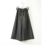 チャコール | 【メディア紹介商品】TRベルト付きタックワイドパンツ（120~160cm） | ikka 